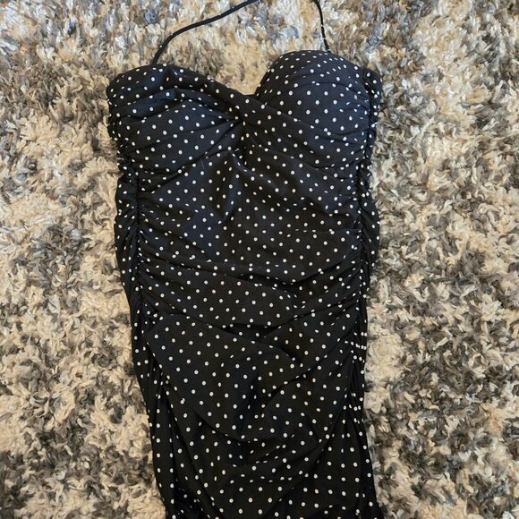 Jantzen Polka Dot Halter One-Piece Swimsuit - Pin-Up Style - Size 14 - Picture 1 of 5